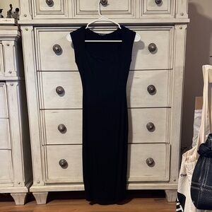 See You Monday Black Midi Dress